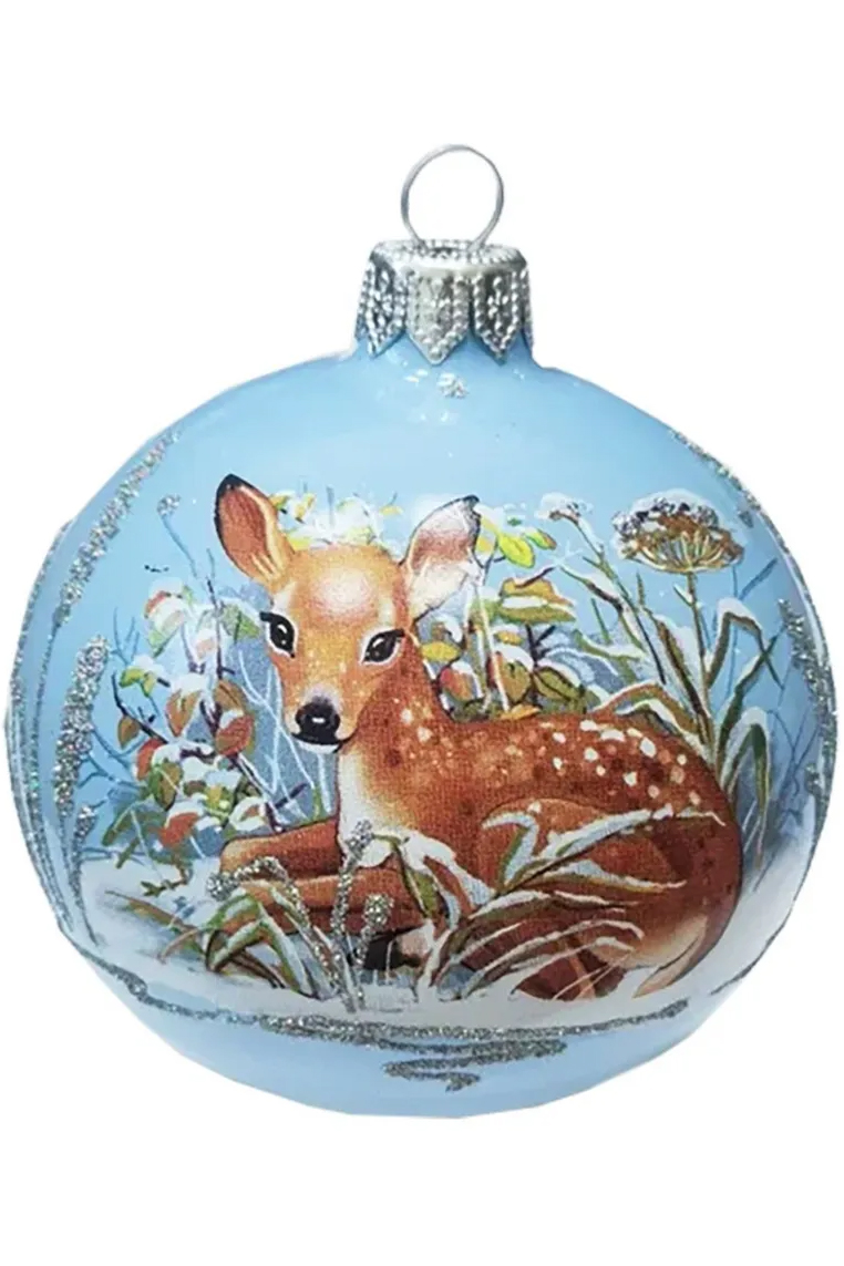 Елочный шар Олененок под кустиком КУ-80-224026